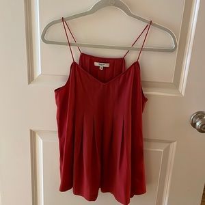 Madewell Silk Red Pleated Tank - Size 8